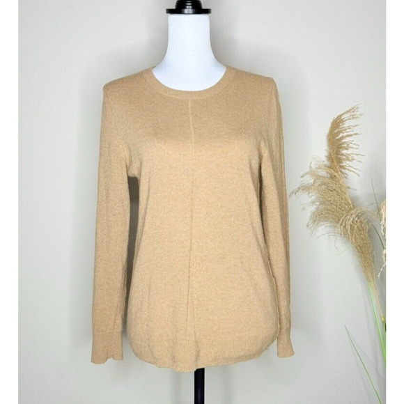 Banana Republic Cashmere Wool Fine Italian Yarn Filpucci Crew Sweater Brown SP - Picture 1 of 6